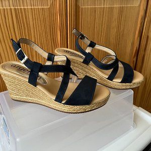 Argento by Cordani Grayson Sandal Navy Suede Size 36